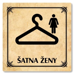 Šatna ženy, 80x80mm, pergamen, Nebraska